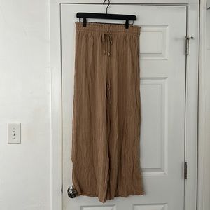 SHEIN Beige/Tan linen flowy pants
